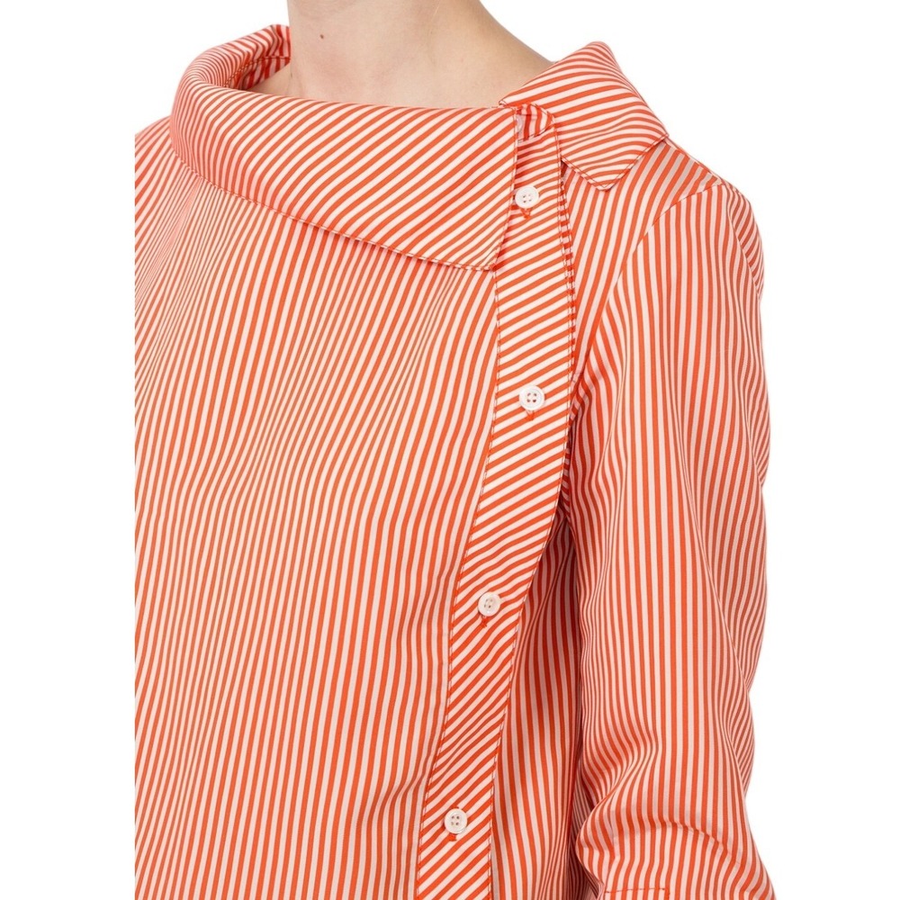 Altuzarra Eileen striped cotton twill top Spread Collar Long Sleeve shirt 42 - Picture 4 of 8